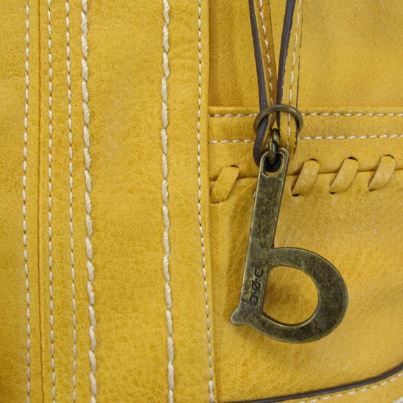 b.o.c. Women's Mustard Yellow Double Handle Shoulder Bag with Tassel & Charm - Picture 3 of 13
